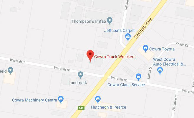 Used Trucks For Sale  | Truck Wrecker | Truck Truck Parts | Cowra Truck Wreckers Map Image